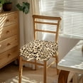 thumbnail image 3 of HELLHERO Leopard Print Seat Covers for Dining Chair, Washable Dustproof Kitchen Chair Covers Set of 2, Soft Dining Chairs Cushion Slipcover, Yellow, 3 of 7