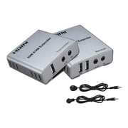 KVM HDMI Extender 197ft/60M HDMI Ethernet Extender Over Single Cat5e/6 Transmission, TX and RX Have Audio Outputs,