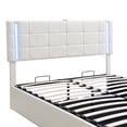 thumbnail image 4 of MODERNLUXE Queen Size Bed Frame with LED Lights Charging Station, 900LBS PU Upholstered Bed with Hydraulic Storage System, Plywood Wood Slats, Easy Assembly, 4 of 8