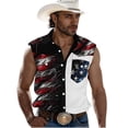 thumbnail image 3 of Evdexr Patriotic Men's Tank Tops Sleeveless Usa Flag Red Blue and White Polo Shirts 1776 2026 Independence Day T Shirt Chest Pockets Gym Tops Red 4XL, 3 of 6