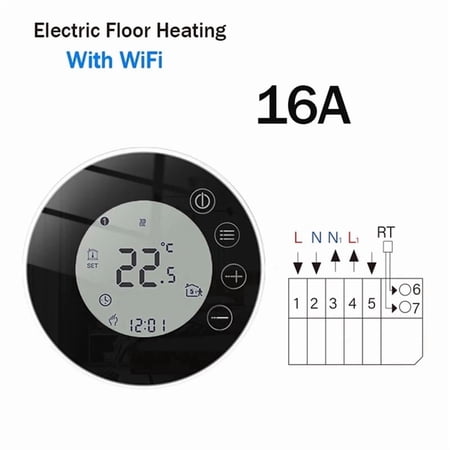 WiFi LCD Display Intelligent Thermostat Electric Heating Programmable Temperature Controller APP Control 1 x WiFi Intelligent Thermostat Black