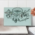 thumbnail image 2 of Ethnic Cutting Board, Collect Your Happy Dreams Words with Dreamcatcher and Butterflies Pattern, Decorative Tempered Glass Cutting and Serving Board, Small Size, Multicolor, by Ambesonne, 2 of 5