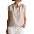 thumbnail image 3 of akafmk Womens Casual Sleeveless Shirts V Neck Blouses Solid Color Summer Daily Tank Tops, 3 of 7