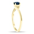 thumbnail image 2 of SZUL Women's Round Shaped Solitaire Sapphire Wave Ring in 10K Yellow Gold, 2 of 5