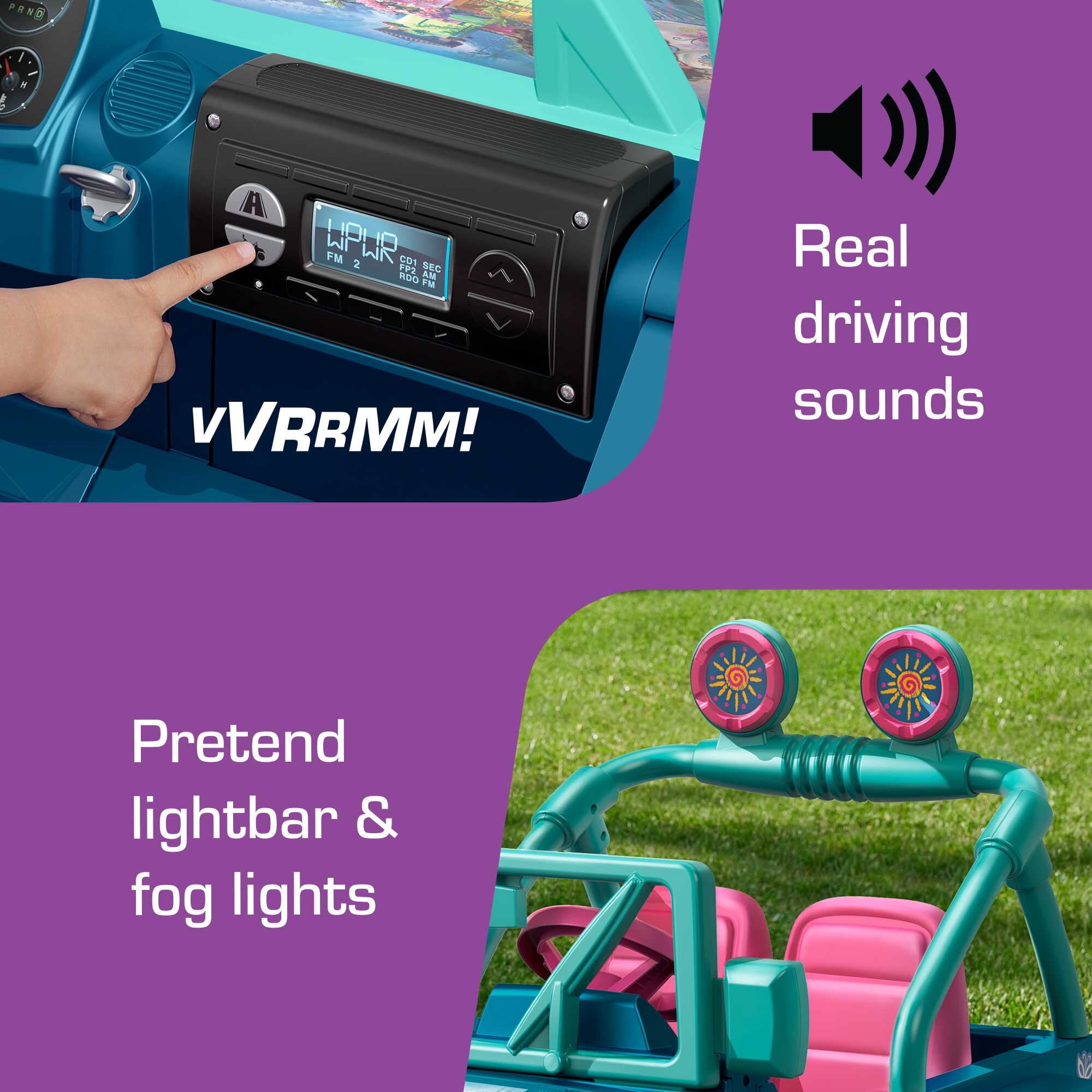 12V Power Wheels Disney Encanto Jeep Wrangler Battery-Powered Ride-On Vehicle with Sounds