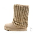 thumbnail image 2 of Lurnyet Women Winter Fuzzy Boots Faux Fur Lined 1.2 inch Sole Calf High, 2 of 5