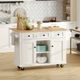 thumbnail image 5 of ZIVACATE Rolling Kitchen Island with Drop Leaf and Storage Large 53 in Movable Kitchen Carts White, 5 of 8