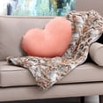 thumbnail image 3 of Wadada Soft Heart Throw Pillow Plush Heart Shaped Decorative Pillow Faux Rabbit Fluffy Heart Shaped Cushion for Girl on Valentine's Day Fit for Living Bed Dining Sofa Car (Pink), 3 of 6