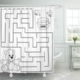 thumbnail image 1 of ABPHQTO Puzzle Help Bear Find Path to Honey Labyrinth Maze Cortina de ducha 150x180 cm, 1 of 1
