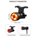 thumbnail image 2 of Luz trasera de bicicleta recargable con sensor de freno 3 modos de luz para bicicleta de carretera y de montaña, 2 of 9