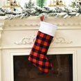 thumbnail image 6 of Christmas Red And Black Linen Plaid Christmas Socks Gift Ornaments Small Plaid Socks Christmas Stockings, 6 of 6