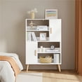 thumbnail image 4 of Yaheetech 4-Tier Modern Bookshelf with 2 Storage Cabinets and Open Display, White, 4 of 7