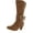 Tan, variant on Lucky Top Cookie-1K Children Girl's Quilted Buckle Mid Heel Knee High Riding Boots