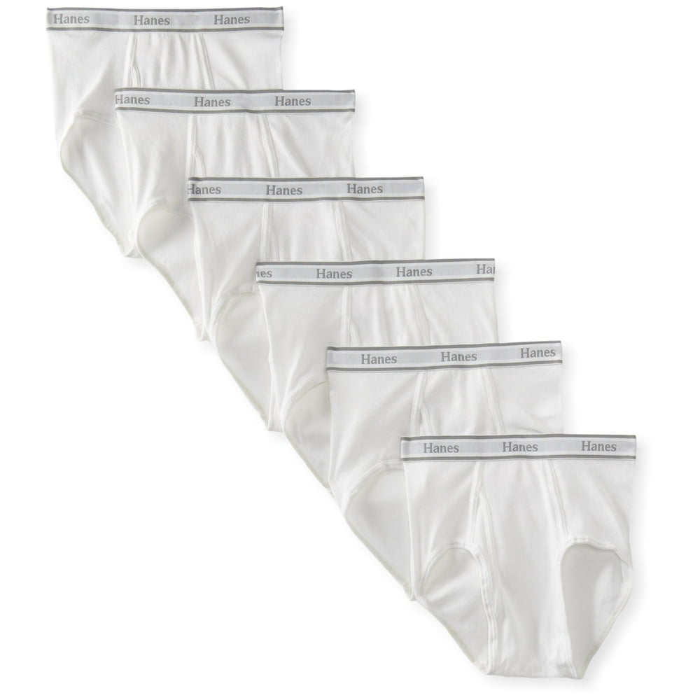 Hanes Men's 6Pack FreshIQ Tagless Cotton Brief Large White Walmart