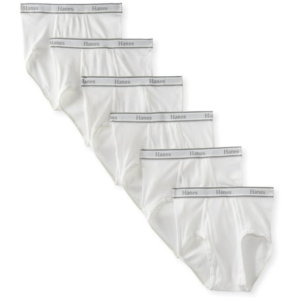 Hanes Men's 6Pack FreshIQ Tagless Cotton Brief Large White Walmart