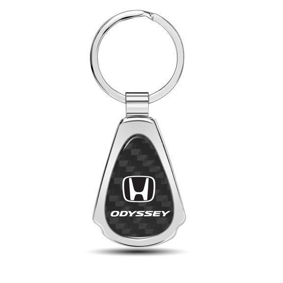 Honda Odyssey Real Black Carbon Fiber Chrome Metal Teardrop Key Chain