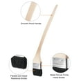 thumbnail image 4 of Uxcell 17" Length 3" Width Bristle with Long Wood Handle Black Bent Radiator Paint Brush 4Pack, 4 of 5