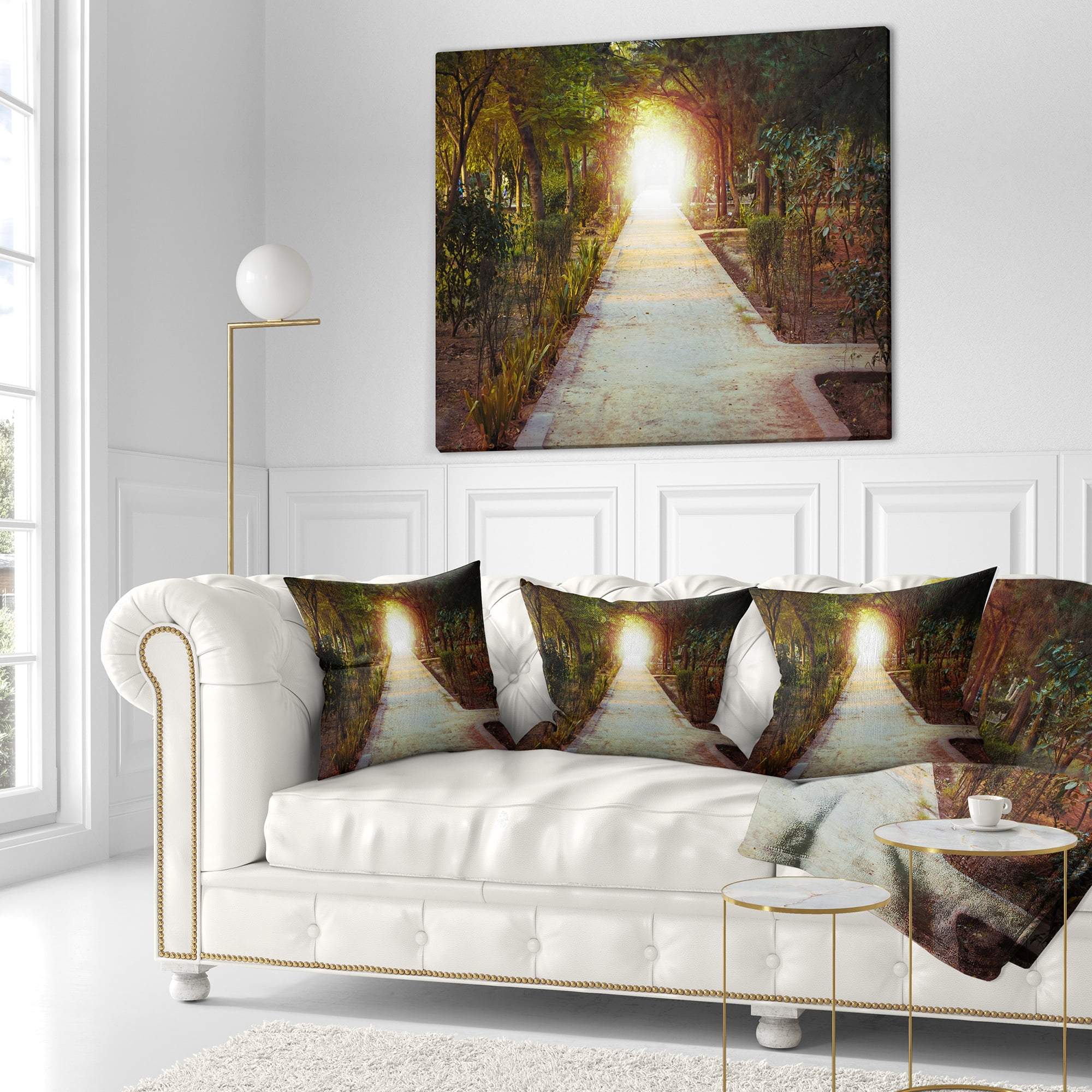 Designart Path to Magical Mystery Woods - Landscape Photography Throw Pillow - 16x16
