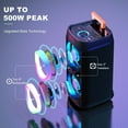 thumbnail image 4 of FanFun Large Karaoke Machine, Bluetooth Party Speaker with 2 Mics, LED Lights, Portable Karaoke System with Trolley Bar, Wheels & Remote Control, T9, 4 of 9