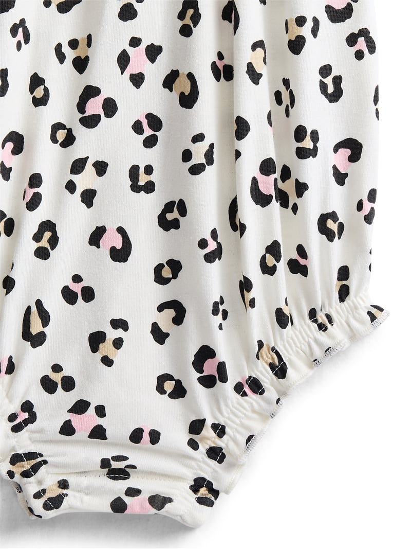 Wonder Nation Baby Girls' Ruffle Print Tank Romper, Sizes 0M-24M