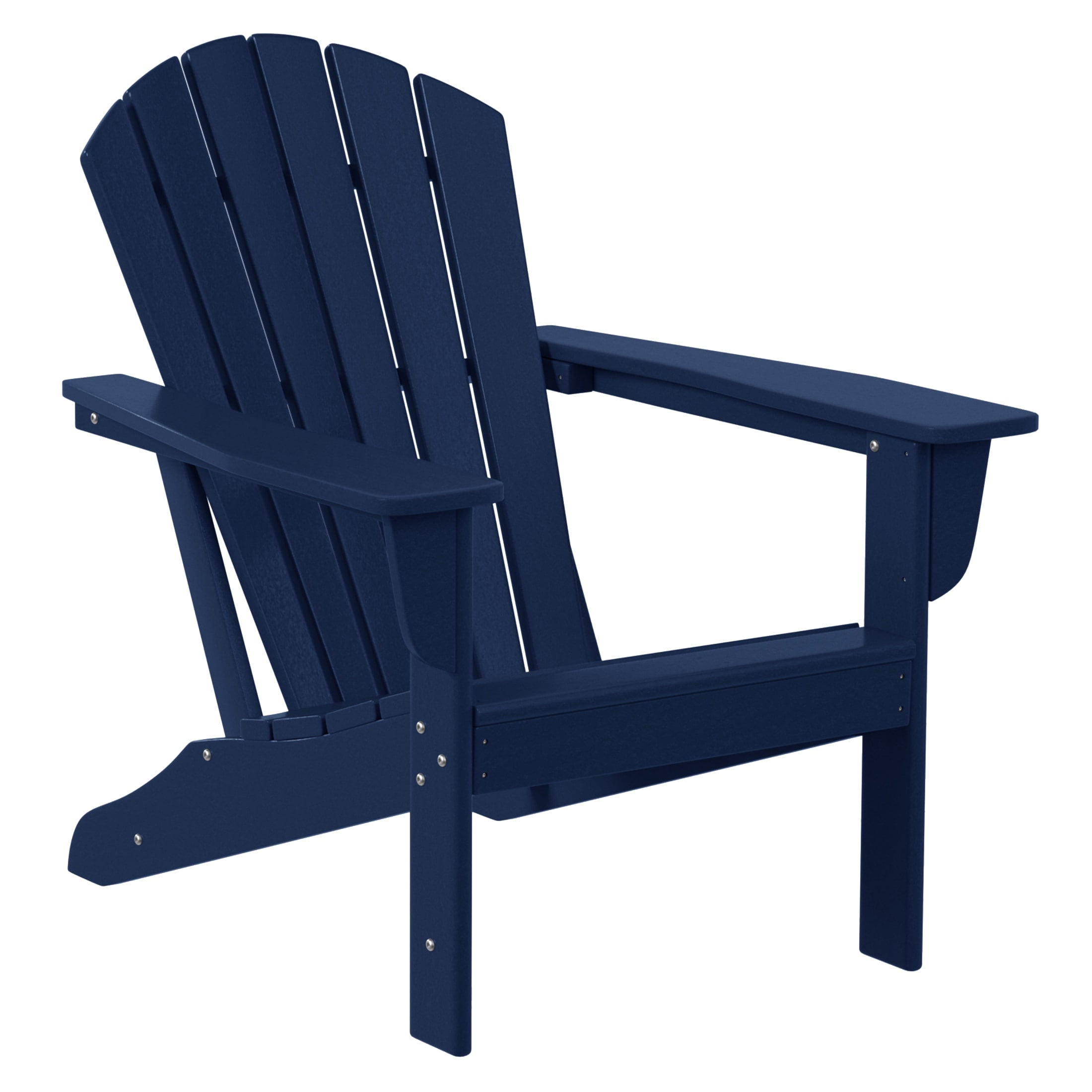 WestinTrends Dylan Lounge Chairs for Outside, 2 Pieces Seashell Adirondack Chair with Ottoman Set, All Weather Poly Lumber Outdoor Patio Chairs Furniture Set, Pacific Blue