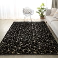 thumbnail image 1 of Alfombra de pelo de conejo de imitación simple con patrón de mármol para sala de estar, mesa de café, alfombra gruesa para dormitorio, alfombra absorbente antideslizante con pelo de conejo bronceador, 1 of 6