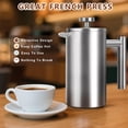 thumbnail image 4 of Prensa francesa AgcKuzt de 1 L de acero inoxidable de doble pared, 4 of 7