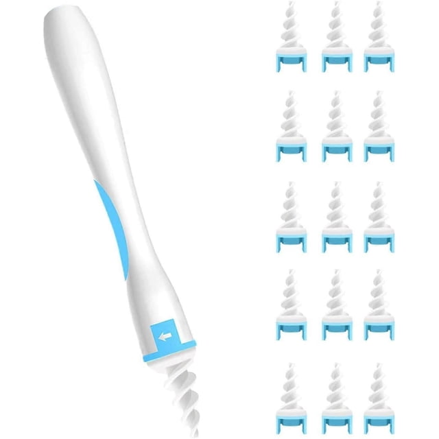 Q Grips Ear Wax Cleaners - Safe Silicone Ear Wax Remover with 16 Replacement Tips, Soft Ear Cleaner for Adults and Kids