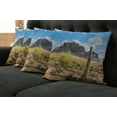 thumbnail image 2 of Ambesonne Nature Throw Pillow Cover 4 Pack, Canyon Cloudy Cliff, 24", Brown Green Blue, 2 of 6