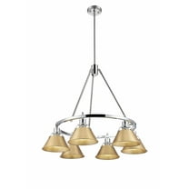 3306-6 CH-BCB Golden Lighting Orwell - 6 Light Chandelier-20.38 Inches Tall and 29 Inches Wide-Chrome Finish-Brushed Champagne Bronze Shade Color