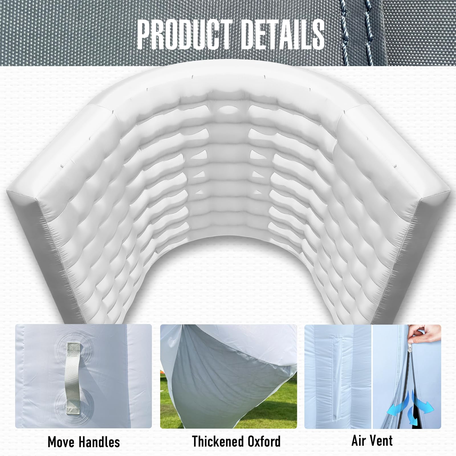 Inflatable Tunnel Sports Entrance with Internal Blower, 10x10x9ft Inflatable Tunnel Tent for Business Advertising Event Exhibition Promotion,Street,Shop,Supermarket,School White