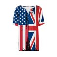 thumbnail image 4 of Lilgiuy Women's 4th of July T-Shirts Dressy Buttons Tunic Tops Short Sleeve American Flag Print Blouses V Neck Summer Cute Festival Clothes(Black,S), 4 of 5