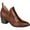 BROWN, variant on COLLECTION Womens Burgundy Snake V Cut Slits Back Pull Tab Cushioned Terri Almond Toe Block Heel Slip On Booties 7.5
