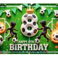 thumbnail image 4 of Yatrandify Green Balloon Soccer Banner Happy 8th Birthday Party Decoration Kids Celebration Backdrop for Soccer Party Children Event, 4 of 7