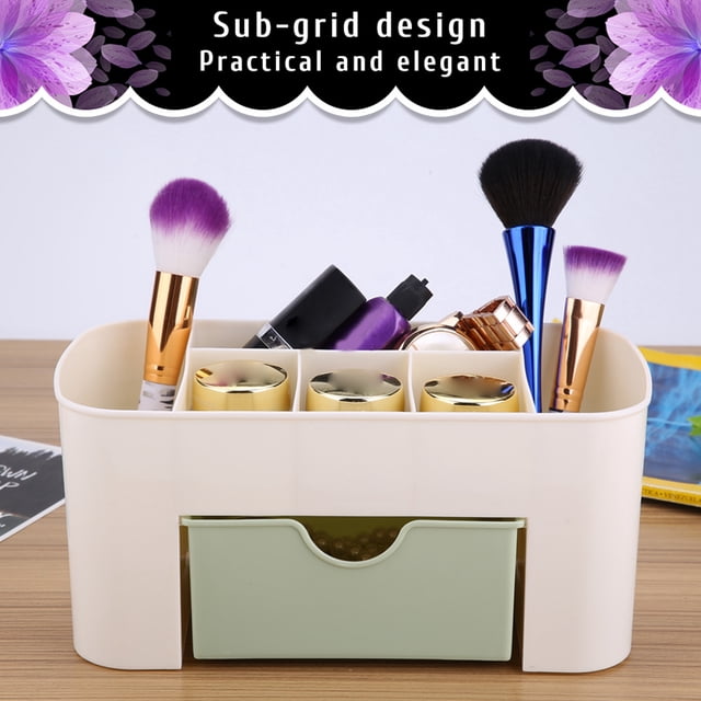 M Buder Organizador de Escritorio Multifuncional con Cajón Caja de Almacenamiento de Maquillaje 21x10x10 cm Verde