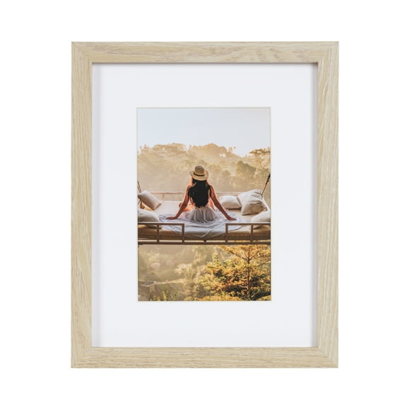 DesignOvation Gallery 8" X 10" Matted to 5" X 7" Natural Picture Frame