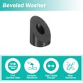 thumbnail image 3 of 30 Pack 1/4 Inch 45 Degree Angle Beveled Washer, T316 Stainless Steel Angled Washer for Cable Railing Stair Ends Wood Metal Posts, Black, 3 of 6