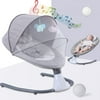 Baby Swings for Baby, Multifunctional Baby Bouncer with Remote Control , Music Speaker, Adjustable Speed(Gray)