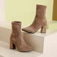 thumbnail image 6 of Elegant Women's Mid Calf Boots for Casual Outfits Featuring Suede Material Round Toe and Block Heel Ideal for Autumn and Winter Comfortable On Design for Versatile Use, 6 of 9