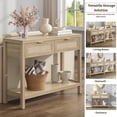 thumbnail image 6 of SICOTAS 39.4 Inch Wide Rattan Console Table Set of 2 with 2 Drawers & Shelf, Boho Entryway table with Large Storage Capacity for Entrance Way, Hallway, Living Room - Light Oak, 6 of 9