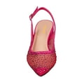 thumbnail image 2 of XYD Women Bling Rhinestone Mesh Slingback Pumps Chunky Low Heel Pointed Toe Slip On Mother of Bride Shoes Size 7 Pink, 2 of 4