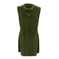 thumbnail image 5 of Nisorays Women Athletic Tennis Dress Sleeveless Half Zip Hooded Workout Mini Dress Solid Short Dress Green M, 5 of 7