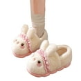 thumbnail image 6 of newwalpole Toddler Slippers Girls Boys Kids Bunny House Slipper Winter Cute Rabbit Slippers Warm Soft Plush Fuzzy Slippers Indoor Non-Slip Animal Cartoon Slippers White for Size 9, 6 of 6