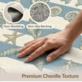 thumbnail image 6 of ODIKA 6'x9' Washable Area Rug Seashell Coral Starfish Marine Motifs Striped Nautical Vintage Playful for Family Room, Living Mater Bedroom, Non-Slip, Easy Care, 6 of 7