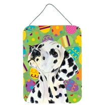 Dalmatian Easter Eggtravaganza Aluminium Metal Wall or Door Hanging Prints
