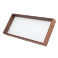 thumbnail image 2 of Bandeja rectangular para servir té, de madera de nogal, de vidrio resistente, ideal para pasteles, pan, desayunos y aperitivos, tamaño pequeño., 2 of 14
