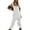 White, variant on Clearance! Lisingtool Long Pant Thermals for Women Women'S Solid Color Fashionable Autumn Winter Plush And Thick Pocket Jumpsuit