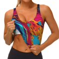 thumbnail image 3 of Balery Colorful Abstract Swirls Sujetadores deportivos con espalda cruzada para mujer, acolchados, sin costuras, de alto impacto, ideales para yoga, gimnasio, entrenamiento y fitness.-Medium, 3 of 8