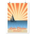 thumbnail image 2 of Chelan, Washington, Lake Chelan, Beach Scene with Rays and Sunset (9x12 Wall Art Print, Home Decor), 2 of 3