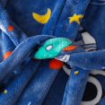 thumbnail image 4 of GYRATEDREAM Boys Girls Robe Kids Coral Fleece Hooded Bathrobe Sleepwear Pajamas Toddler Soft Plush Robes Sleepwear for 7-8Y Blue, 4 of 9
